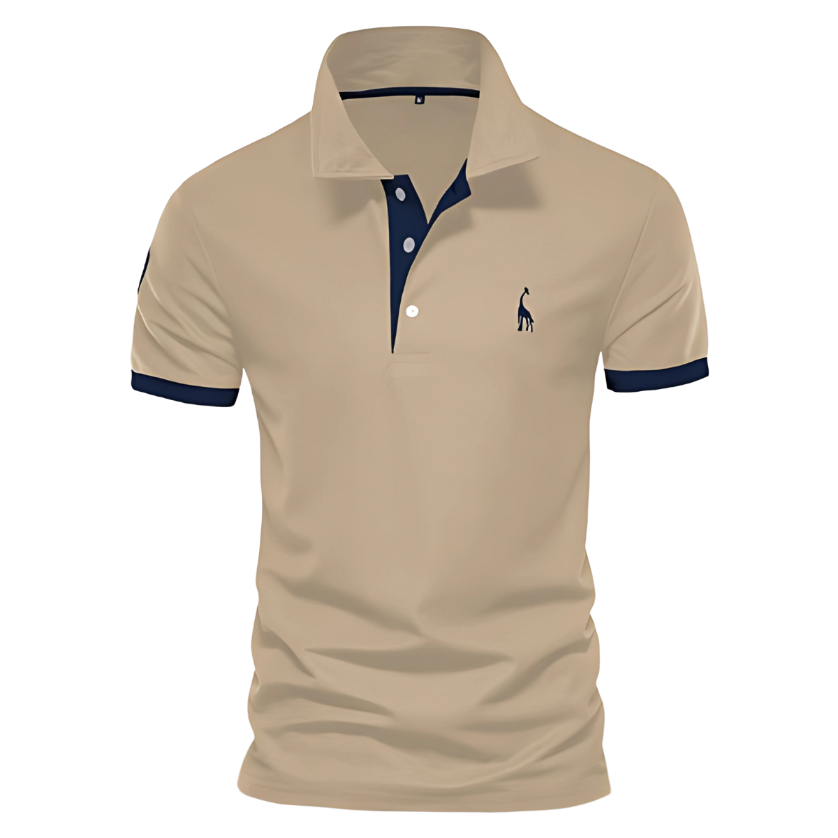 Khaki contrast cuff polo shirt