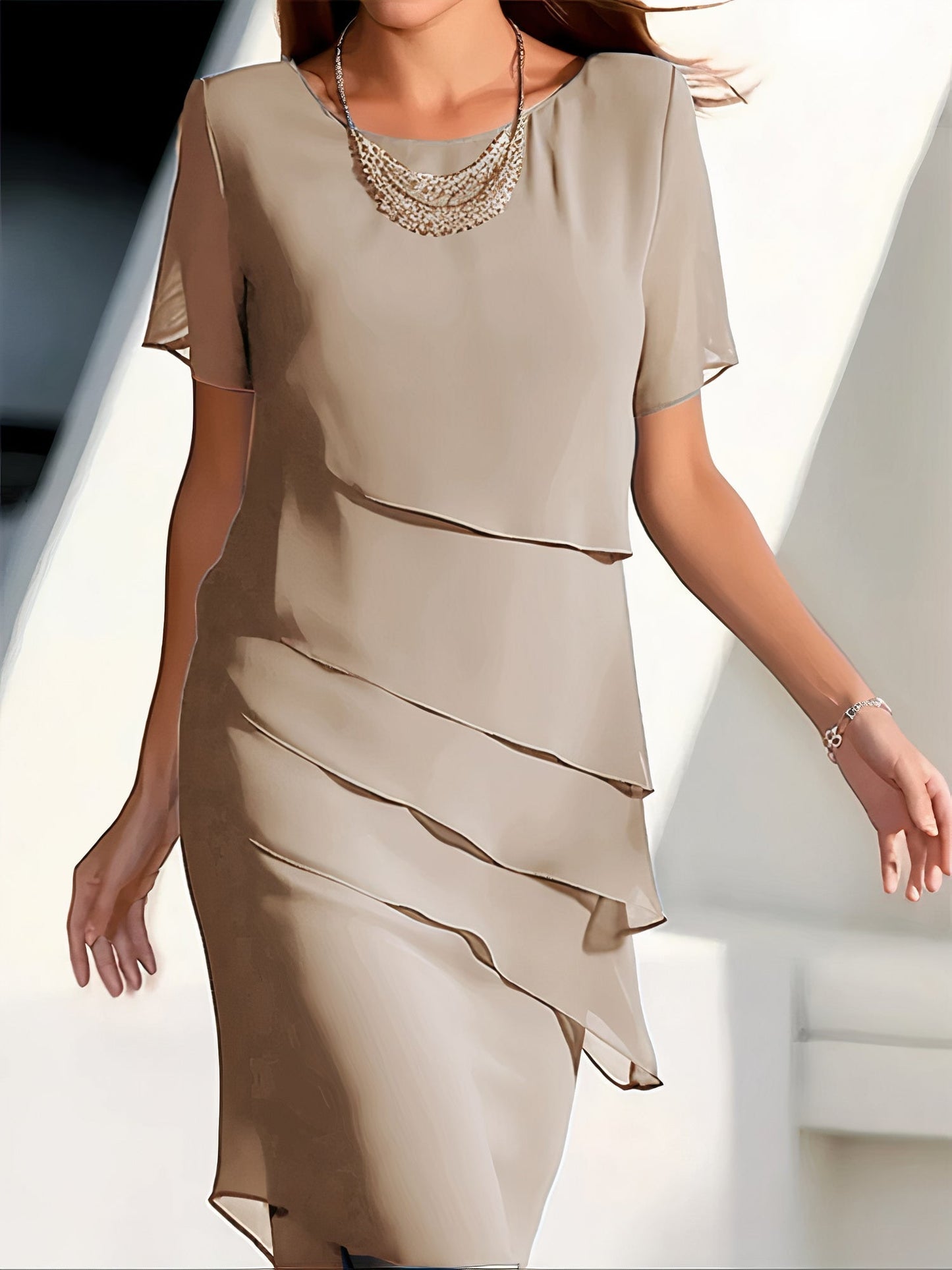 Emma™ | Vestido plisado de gasa de seda