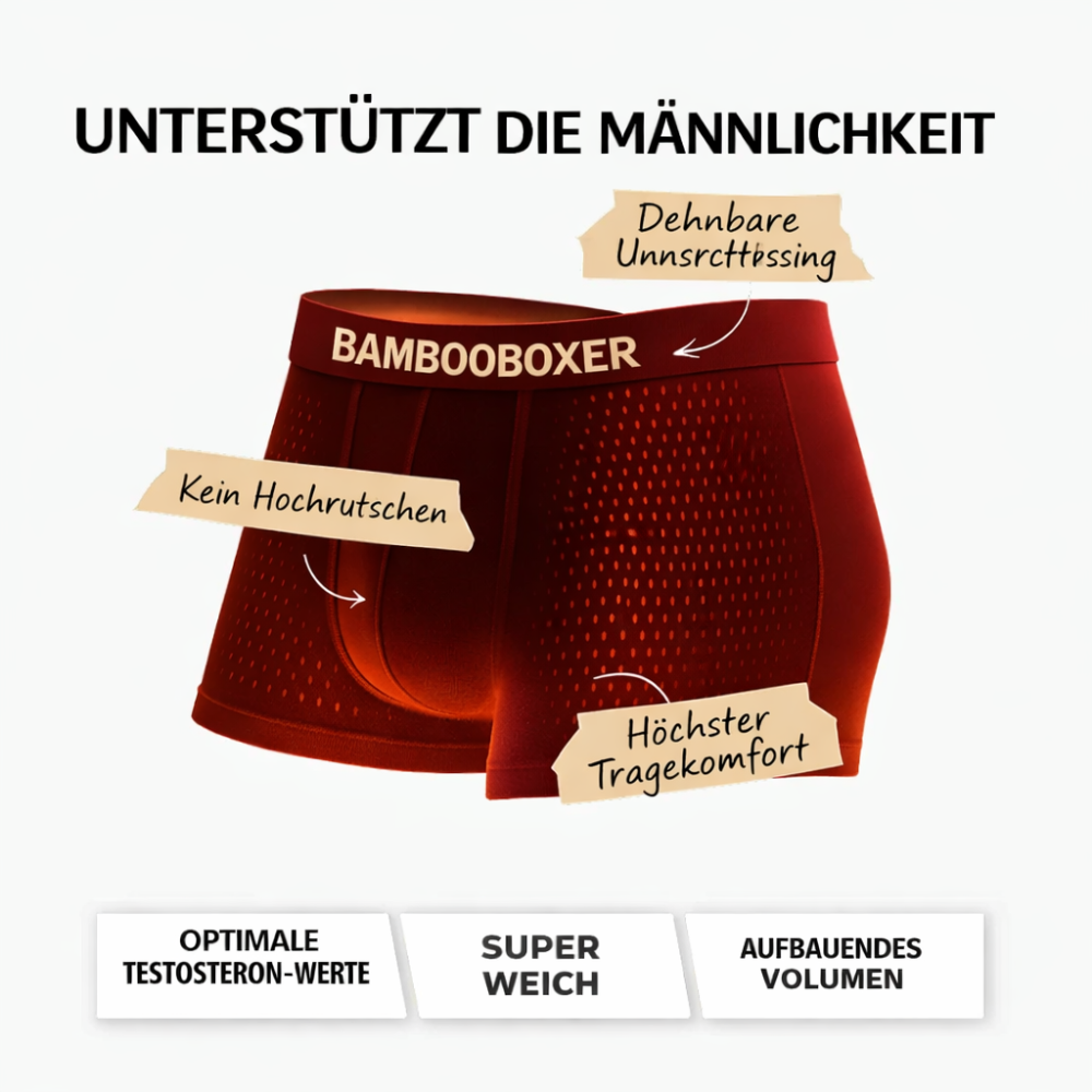 Red mesh boxer briefs with feature labels