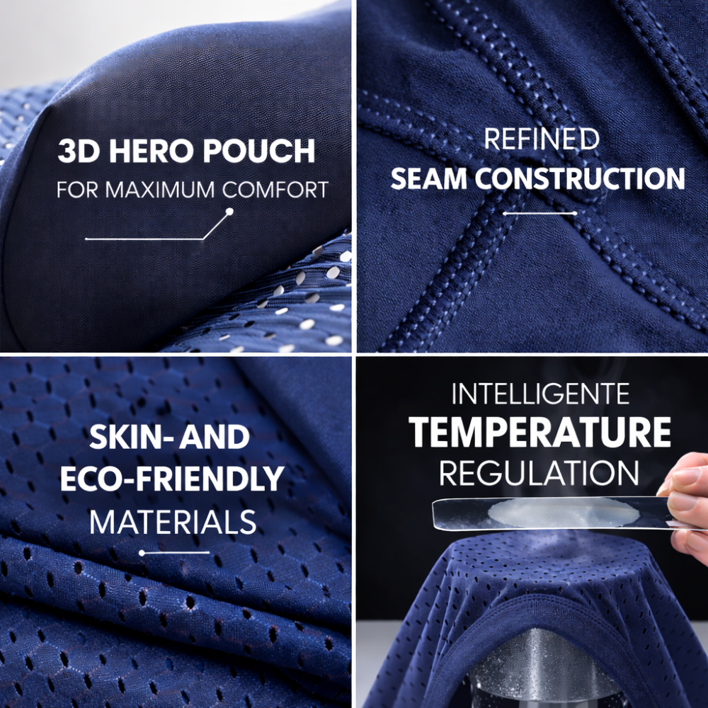 Close-up details of mesh boxer briefs