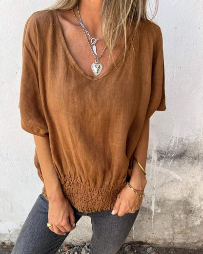 Muse - T-shirt bohémien con scollo a V