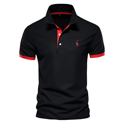 Black contrast cuff polo shirt