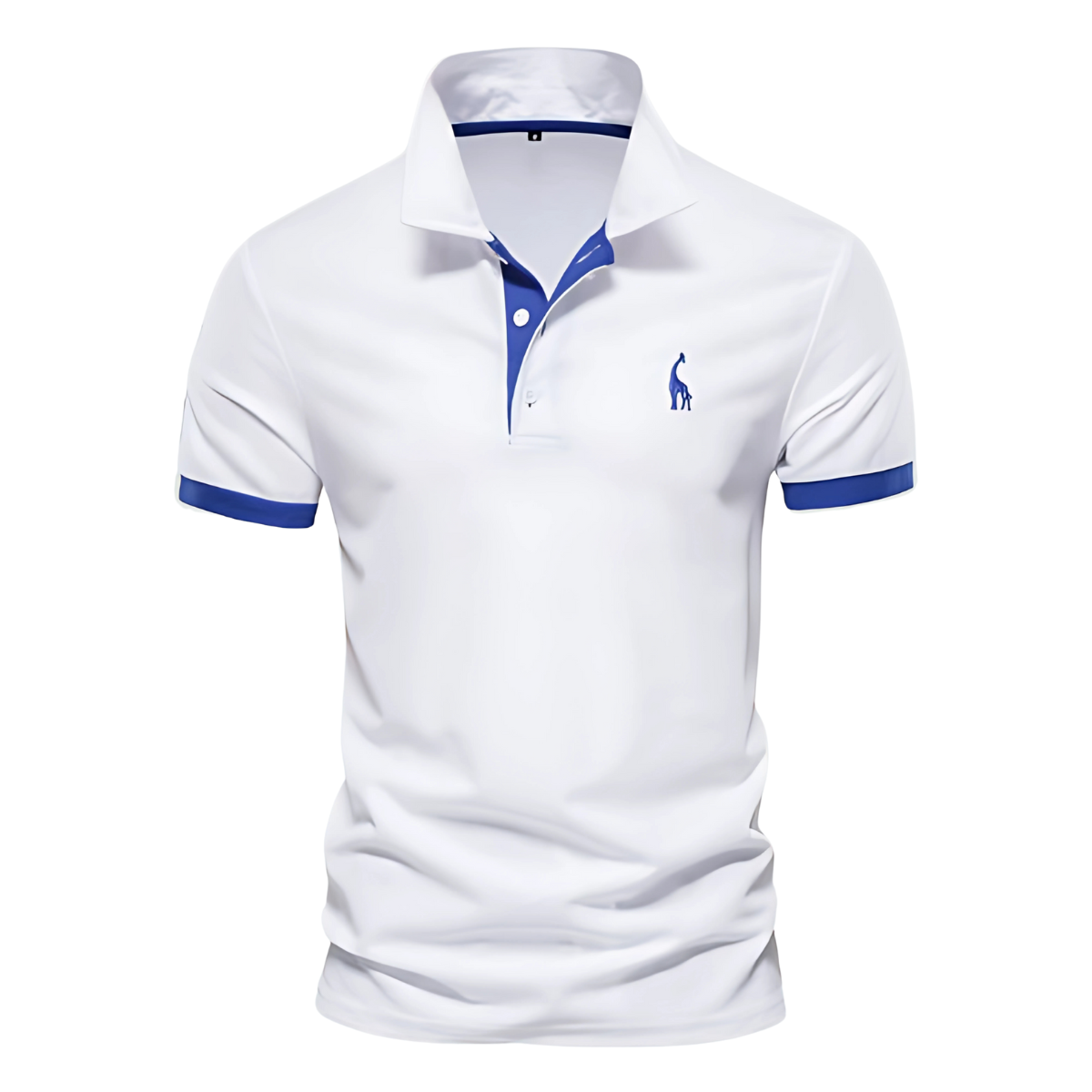 White contrast cuff polo shirt