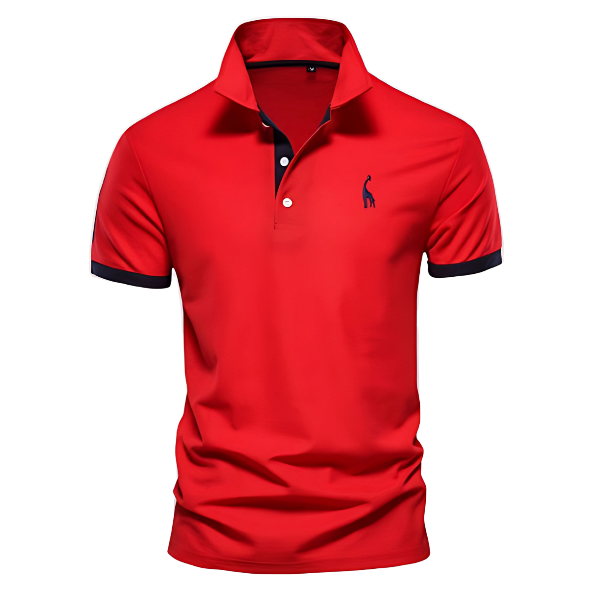 Red contrast cuff polo shirt