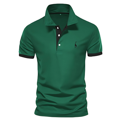 Green contrast cuff polo shirt