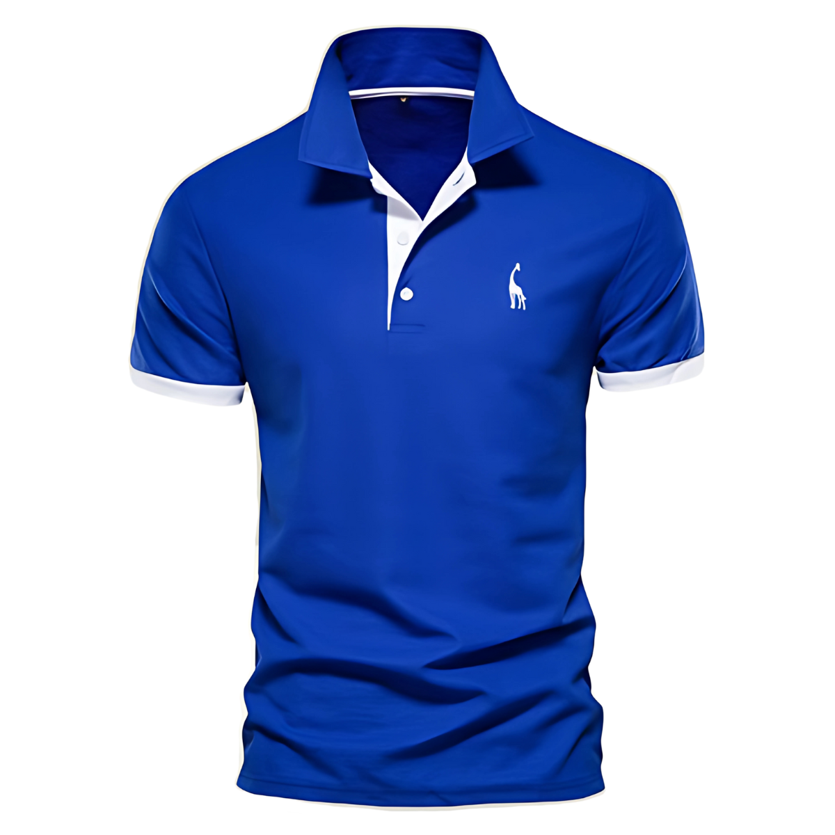 Blue contrast cuff polo shirt