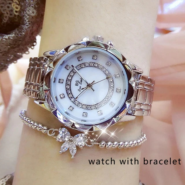 Reloj de pulsera de diamantes de imitación para mujer