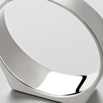 Close-up of the polished band of the signet ring
