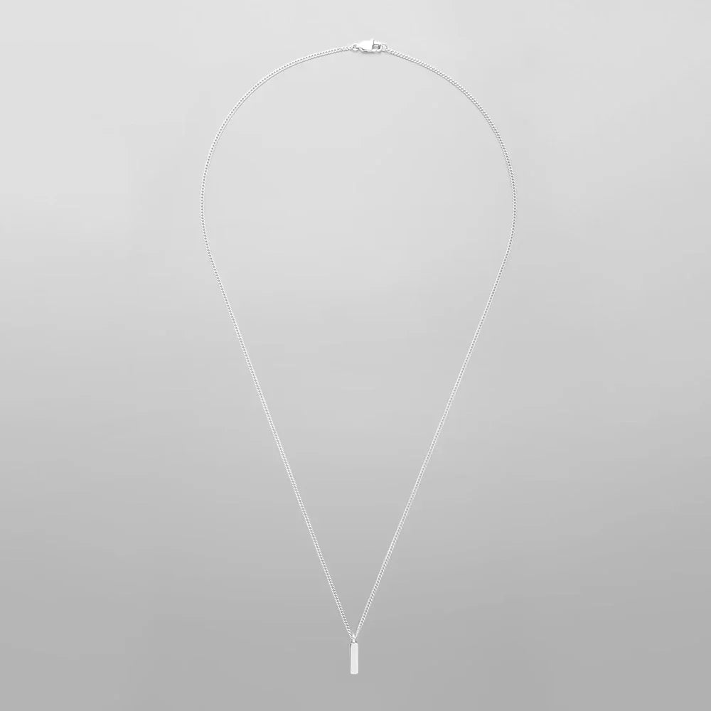 Bar pendant necklace laid out in full