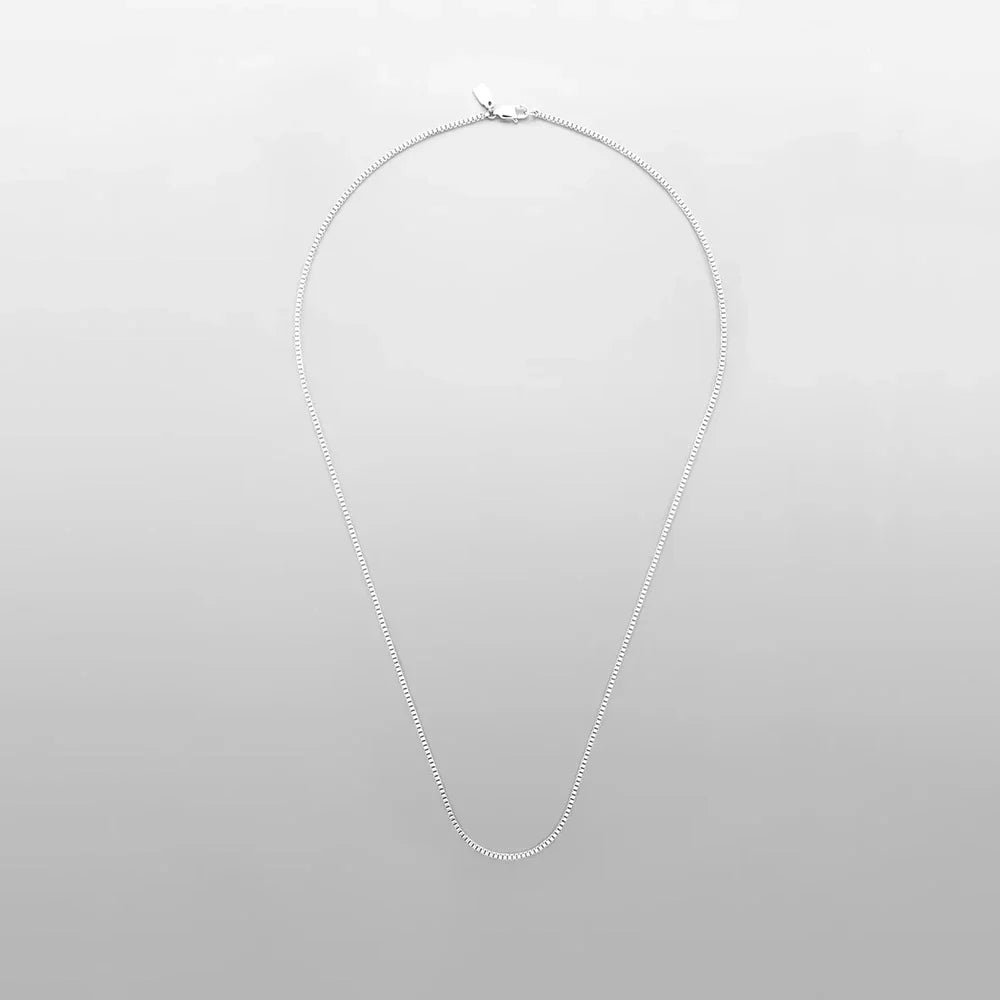 Full length of the fine box chain necklace