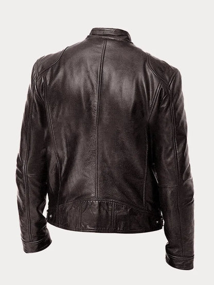 Back of the brown cafe racer jacket