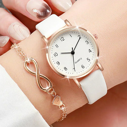 Reloj con correa de cuero + Regalo