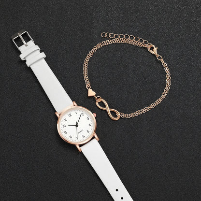 Reloj con correa de cuero + Regalo