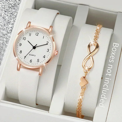 Reloj con correa de cuero + Regalo