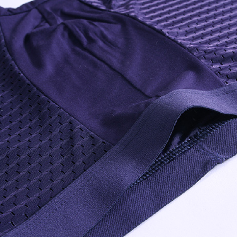 Close-up of the contoured front pouch and waistband