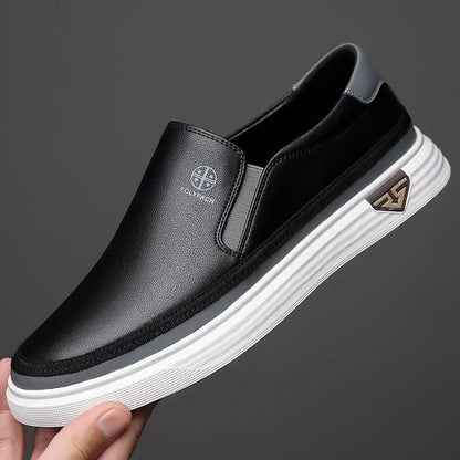 Black contrast-stripe slip-on sneaker