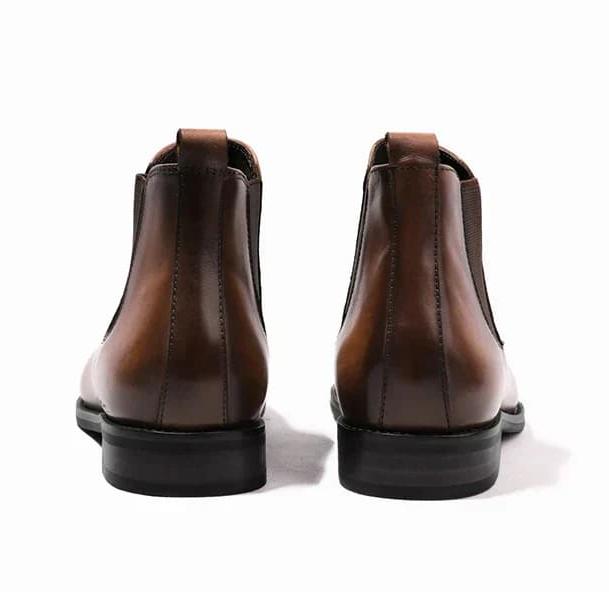 Back of the brown Chelsea boots
