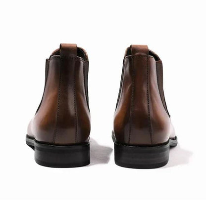 Back of the brown Chelsea boots